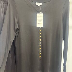 Gaofan Women's Elegant Black Button Down Shirt